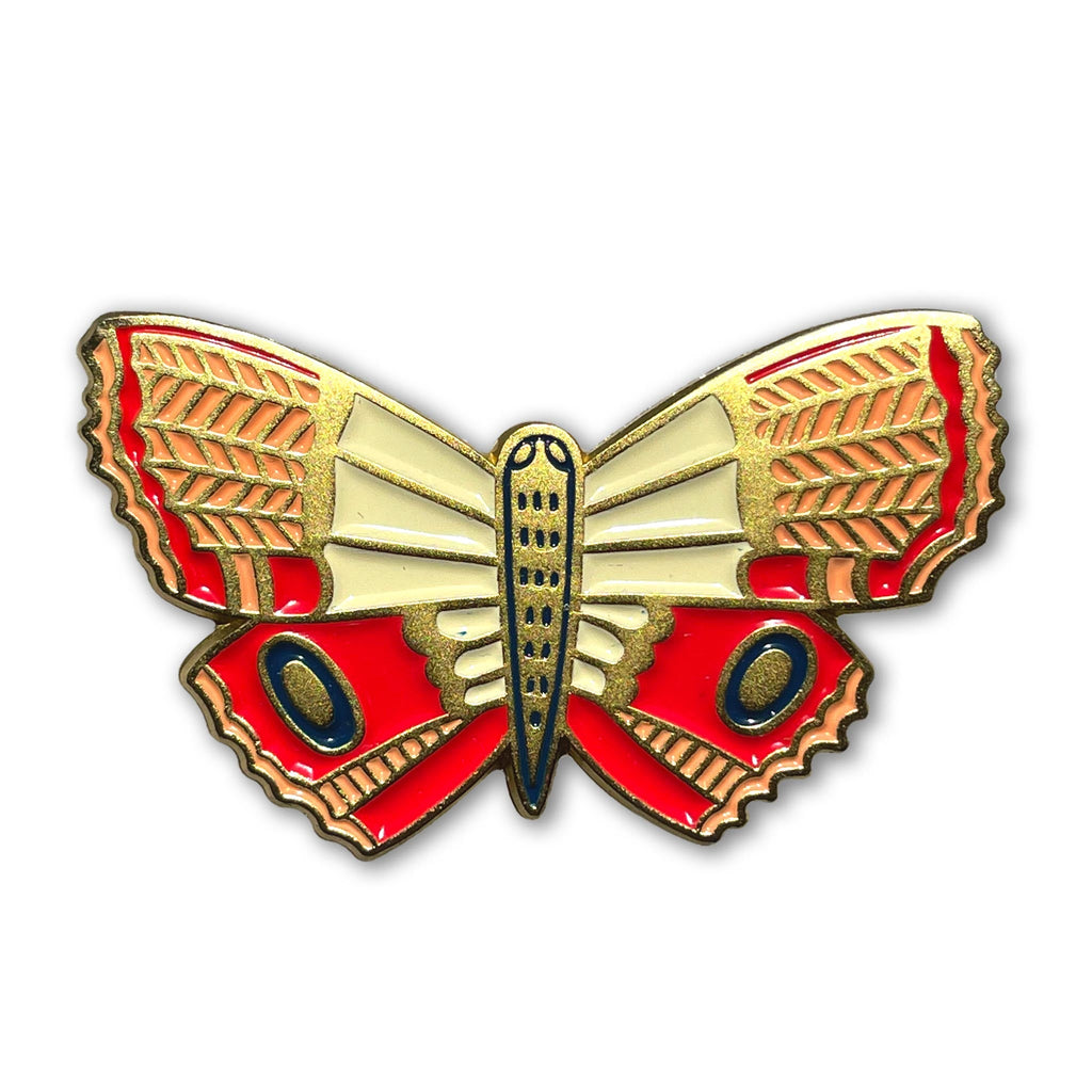 Stamped Butterfly Enamel Pin