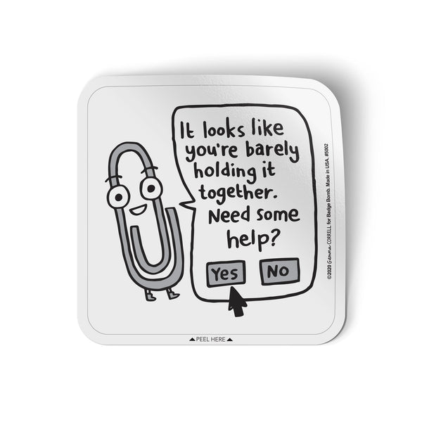 Clippy Sticker by Gemma Correll – Badge Bomb Shop