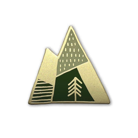 Geometric Mountain Green Enamel Pin