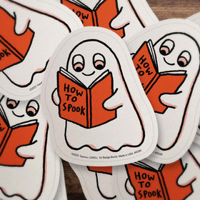 How To Spook Ghost Reader Halloween Sticker by Gemma Correll
