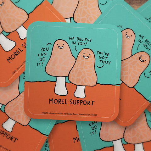 Morel Support Mushroom Sticker by Gemma Correll