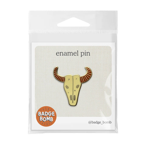 Cow Skull Enamel Pin