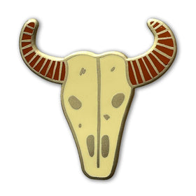 Cow Skull Enamel Pin