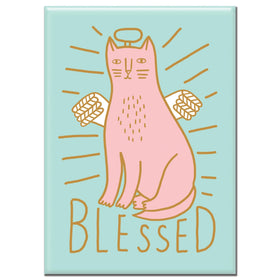 Blessed Cat Rectangle Magnet