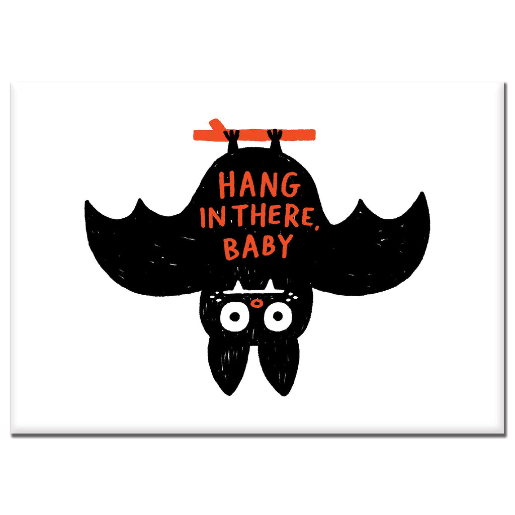 Hang in There Baby Bat Rectangle Magnet by Gemma Correll