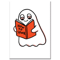 How to Spook Ghost Reader Rectangle Magnet by Gemma Correll.