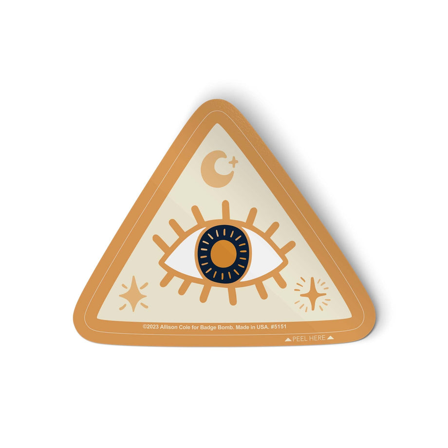 Cosmic Pyramid Eye Sticker by Allison Cole – Badge Bomb Shop