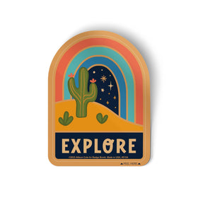Cosmic Explore Space Cactus Sticker