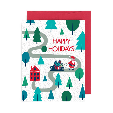 Happy Holidays Village A2 Card