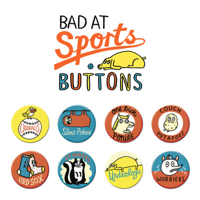 Bad At Sports 1.25" Button Pack #1