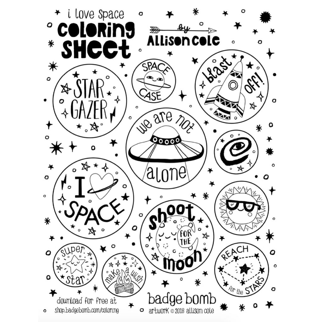 FREE Download! I Love Space Activity Sheet by Allison Cole